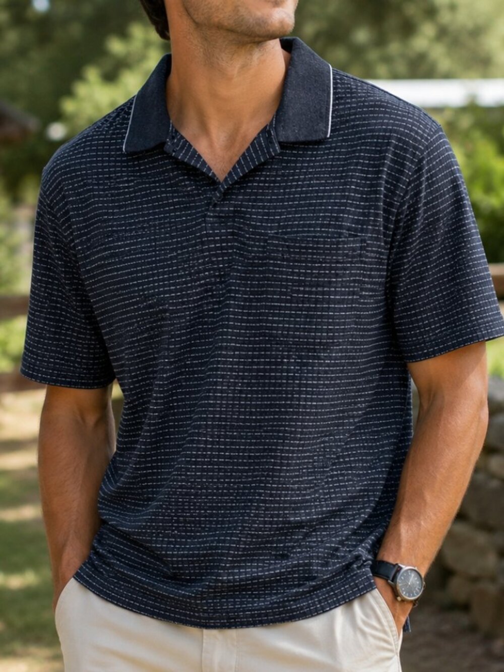 2XL Van Heusen Men's Size XXL Black White Short Sleeve Polo Shirt Casual Work